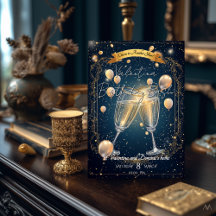 Elegant födelsedagsfest inbjudan Champagne Toast