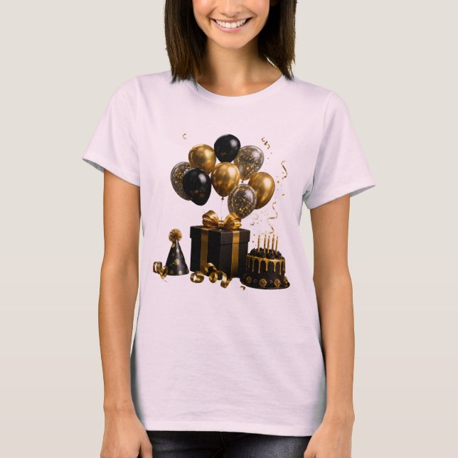 Elegant födelsedagsfest t-shirt  (Framsida)