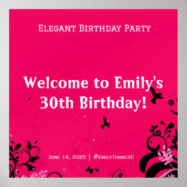 Elegant födelsedagsfest Välkomsthälsotecken Poster