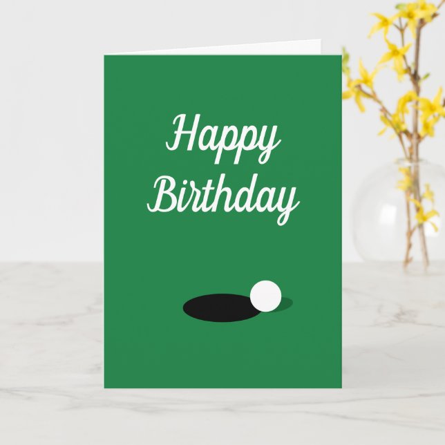 Elegant födelsedagskort för golfare med golftema kort (Gul blomma)