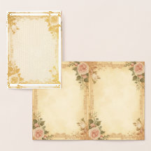 Elegant Foil Card – Vintage Rose Design