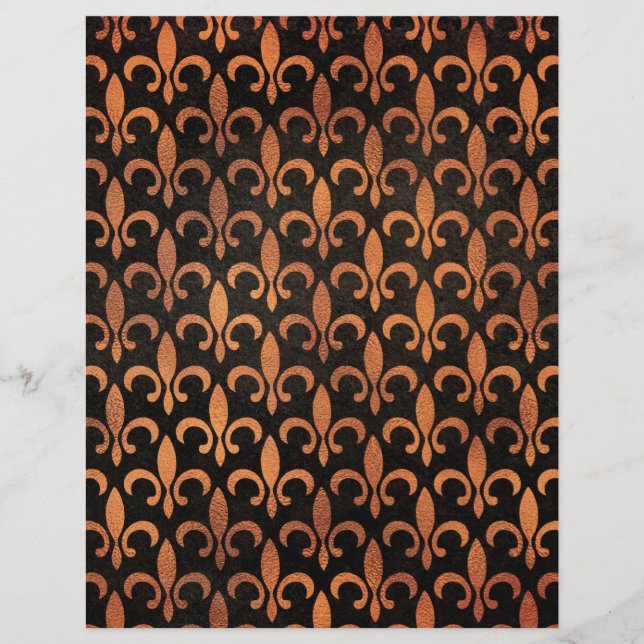 Elegant Foil Effect Fleur de Lis Patterned Papper (Framsida)