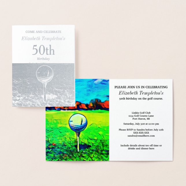 Elegant Foil Golf Hobby 50:e idrottsdagen Folierat Kort (Display)