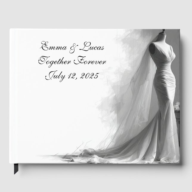 Elegant Foil Guestbook – Romantic Wedding  Gästböcker (Framsida)