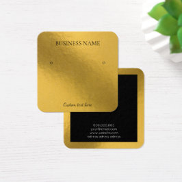 Elegant foil guld örringar fyrkantiga visningar fyrkantigt visitkort