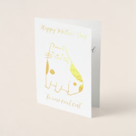 Elegant Foil Mors dag Card Coola Cat Folierat Kort