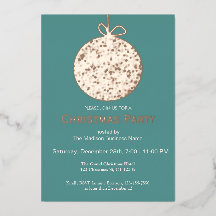 Elegant Foil Ornament Chrismas Party bjudan