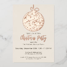 Elegant Foil Ornament Chrismas Party bjudan