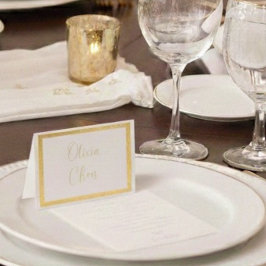 Elegant Foil Script Wedding Guest Name Seating Tag Folierat Kort