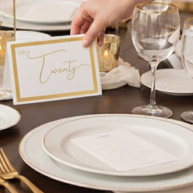 Elegant Foil Wedding Table Number Tent - TWENTY Folierat Kort (Skapare uppladdad)