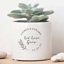 Elegant Foliage Let Kärlek Grow Wedding Favor