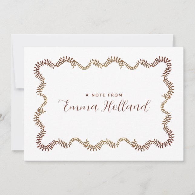 Elegant Foliage Ram botaniska Personligen Meddelande (Framsida)