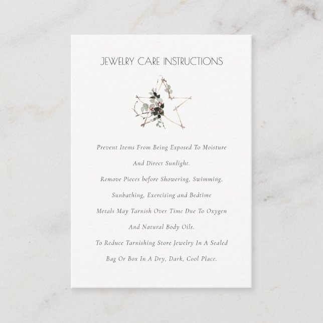 Elegant Foliage Star Utandningsluft Judervård Visitkort (Framsida)