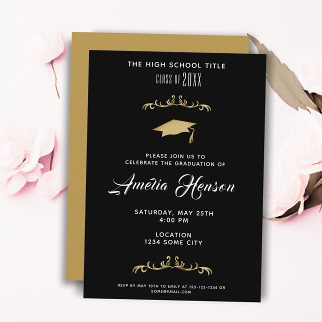 Elegant Foliage Student Photo Studentfest Inbjudningar (Skapare uppladdad)