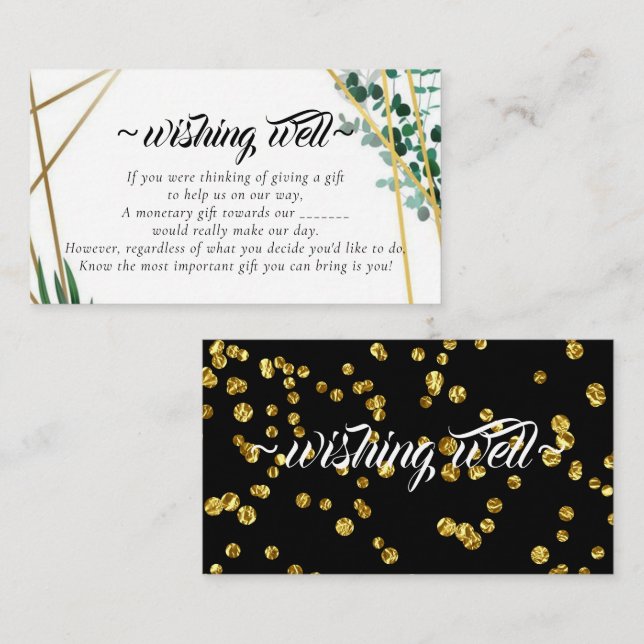 Elegant Foliage Wishing well for Bröllop Tilläggskort (Fram/baksida)