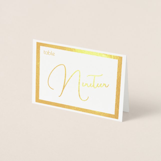 Elegant folie bröllopsbord nummer tält - NITTON Folierat Kort (Framsida)