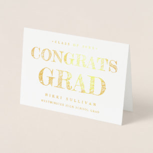 Elegant folie gratulations examen personlig foto folierat kort