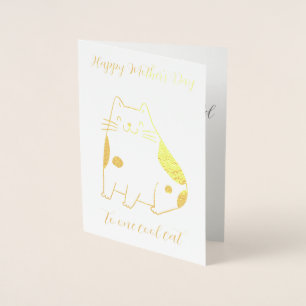 Elegant folie Morsdags-kort Cool Cat Folierat Kort
