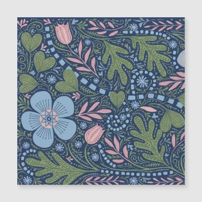 Elegant folkkonst blomster mönster vintage botanis (Framsida)