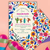 Elegant folkkonst Mexikansk blommande baby shower