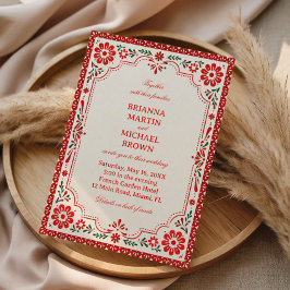 Elegant Folklig Botanisk Vintage Mexikansk Inbjudningar