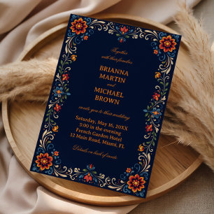 Elegant Folklig Botanisk Vintage Mexikansk Inbjudningar