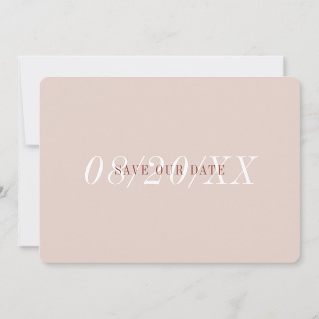 Elegant Font Minimalist Rosa Terracotta enkel Spara Datumet (Framsida)