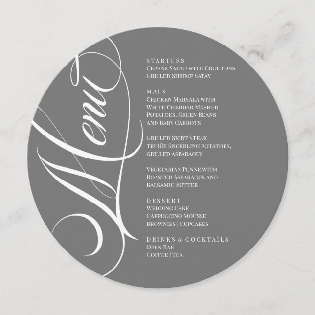 Elegant font modern Menu  Meny (Framsida)