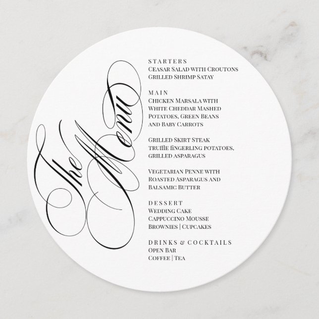 Elegant font modern Menu  Meny (Framsida)