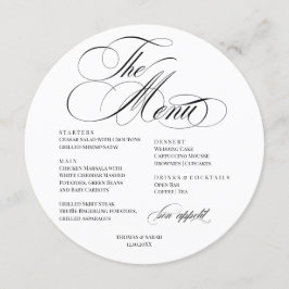 Elegant font modern Wedding Menu Meny