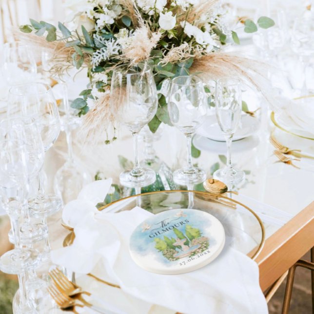 Elegant Fontän | Blommor Bröllop Luxury Underlägg (Skapare uppladdad)