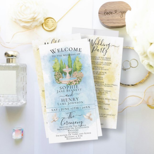 Elegant Fontän doves Luxury Bröllopsprogram (Skapare uppladdad)