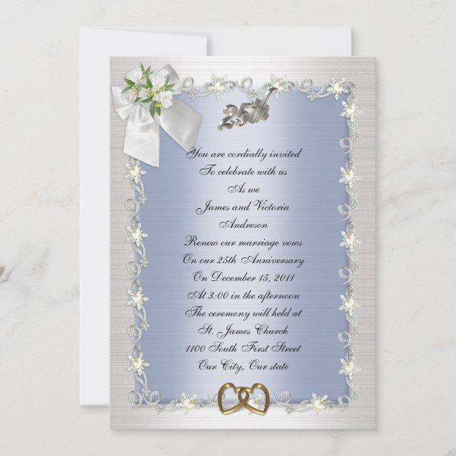 elegant för 25-årsjubileumsinbjudan inbjudningar (Framsida)