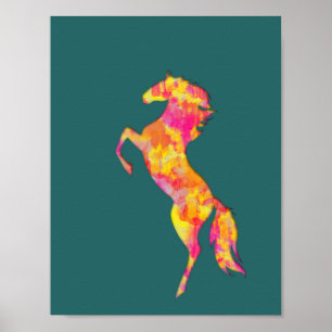 Elegant för Abstrakt av brandhornssilhuette Flames Poster