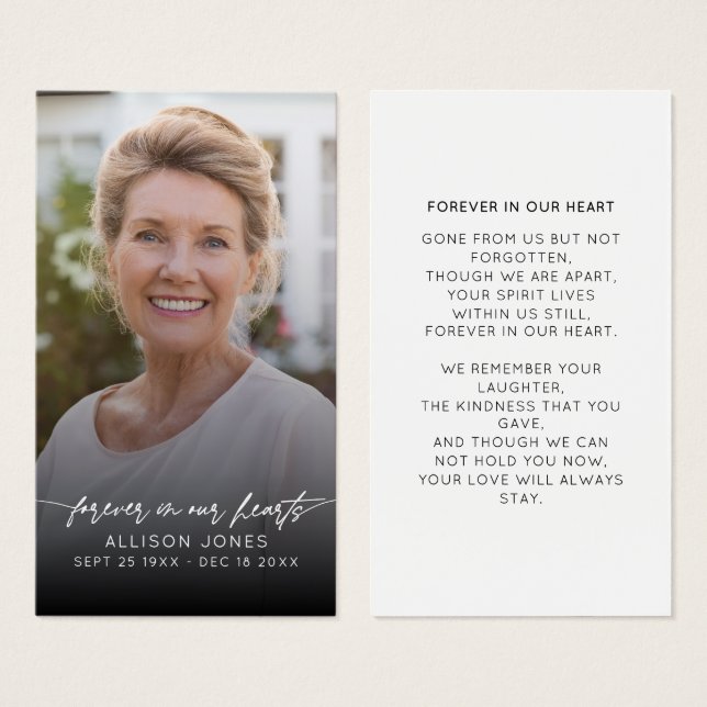 Elegant för alltid i vårt hearskriptfoto visitkort (Framsida & baksida)