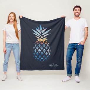 Elegant för ananas solnedgång, grafik fleecefilt