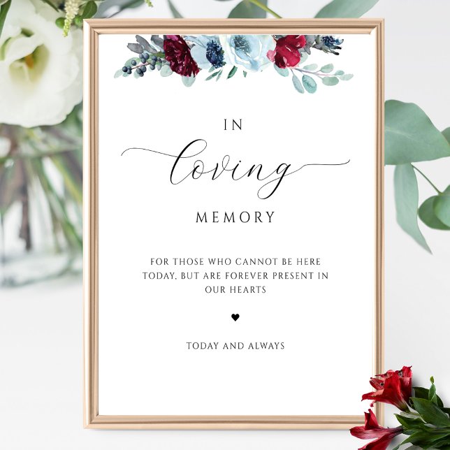 Elegant för att älska minne, blått och rött Blommi Poster (Skapare uppladdad)