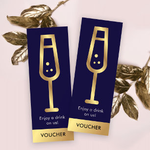 Elegant för av marin och Guld-Logotyp, händelsefr Mini Visitkort