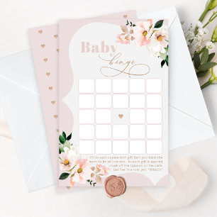 elegant för babyduschbingo-spel för blommigt