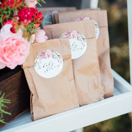 Elegant för babykläder för Blommigt i mitten av so Runt Klistermärke