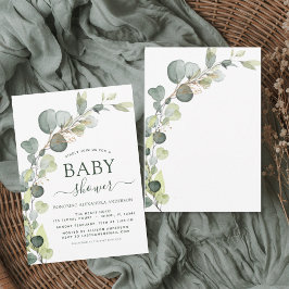 Elegant för babystölder i Greenery Eucalyptus Succ Inbjudningar