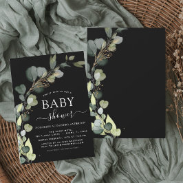 Elegant för babystölder i Greenery Eucalyptus Succ Inbjudningar