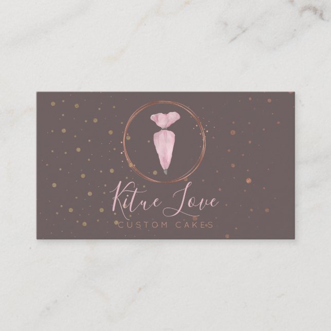 Elegant för bakverk, konditserie Cake Maker Visitkort (Framsida)