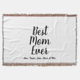 Elegant för bästa Mamma någonsin svartvita anpassn Filt