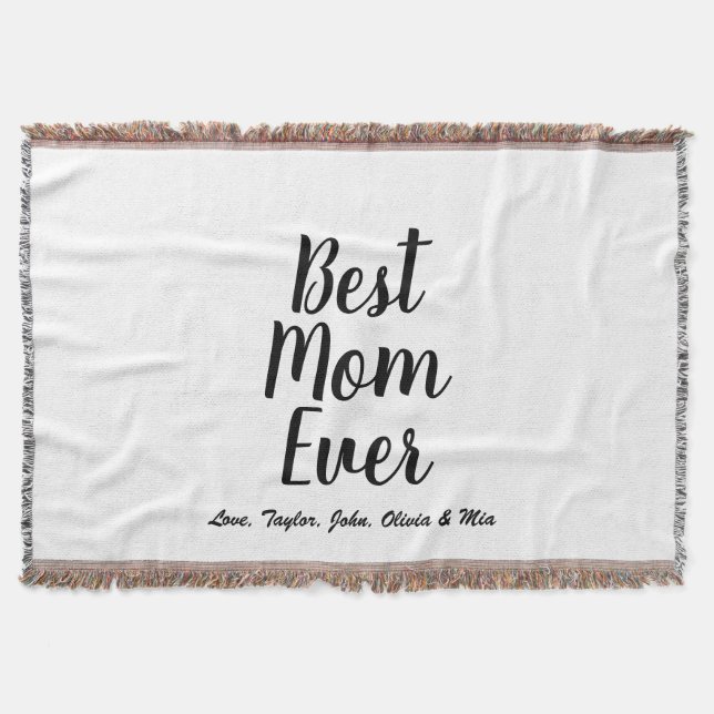 Elegant för bästa Mamma någonsin svartvita anpassn Filt (Framsidan)