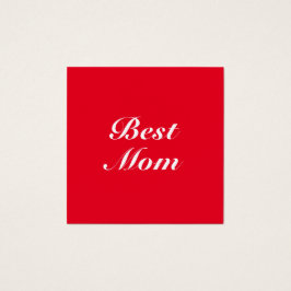 Elegant för bästa Mamma-röda, vita, klassiska skri Fyrkantigt Visitkort