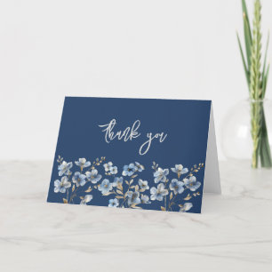 Elegant för blå Blommigt i abstrakt Tack för dina Kort