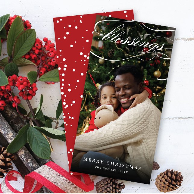 Elegant för Blessar Script-Religiösa - Jul- Julkort (Skapare uppladdad)