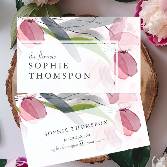 elegant för blommigt av blek visitkort (Skapare uppladdad)