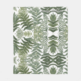 Elegant för Blommigt av Grönt Fleecefilt